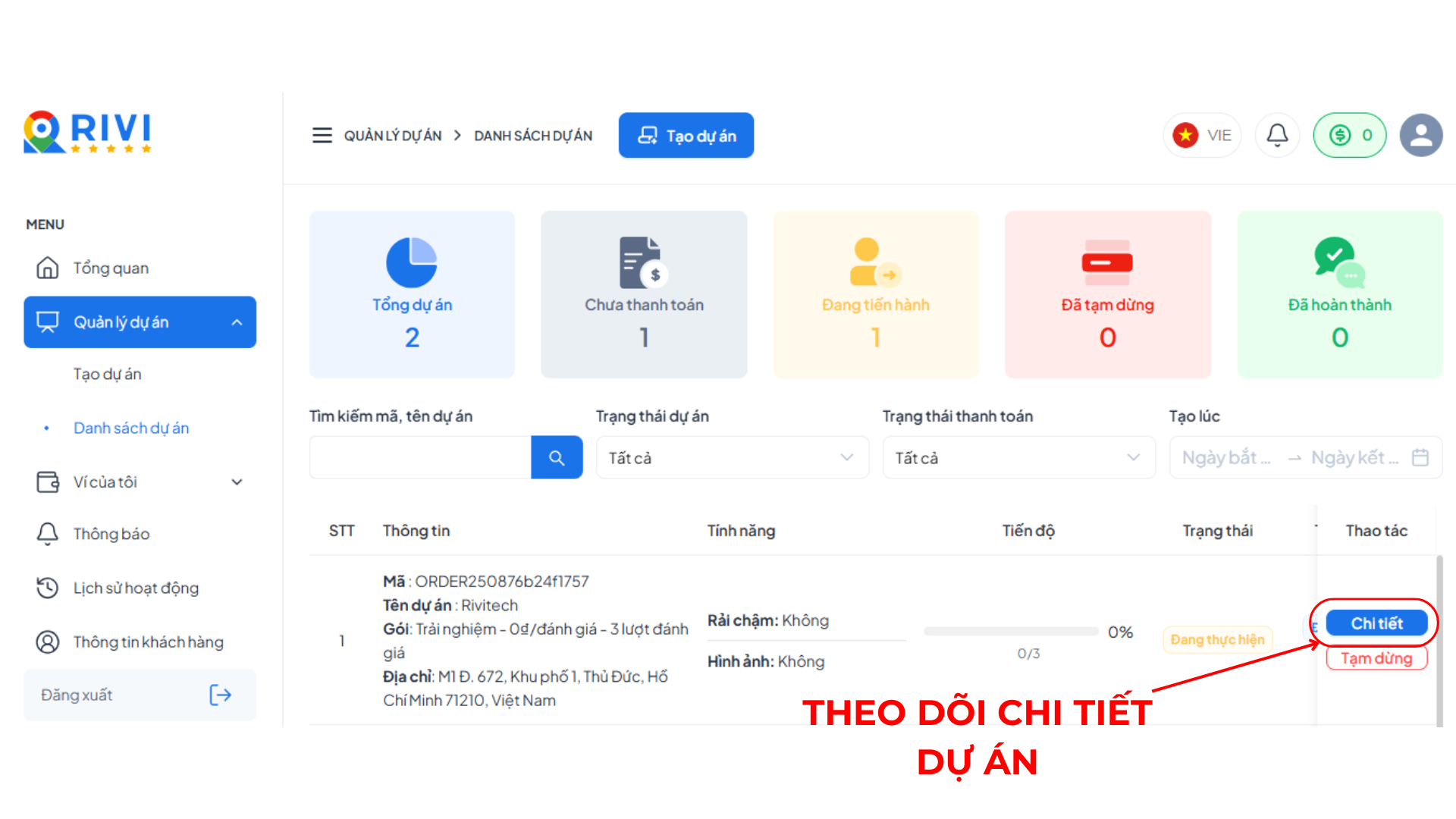 Theo dõi và quản lý dự án