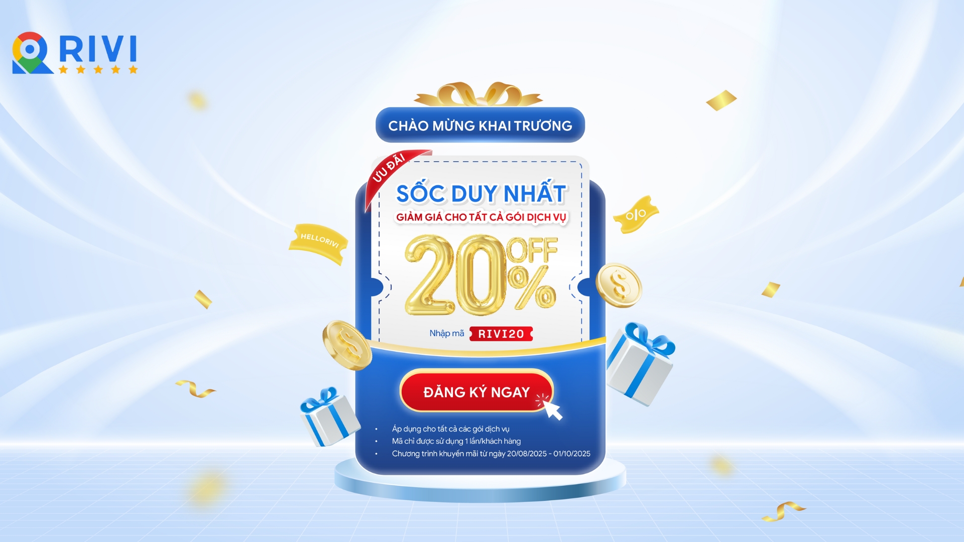 Rivi khai trương ưu đãi 20%