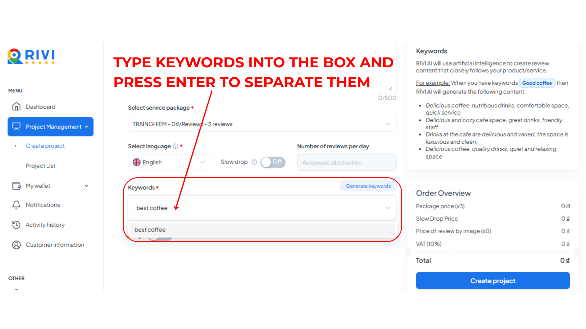 Enter your SEO keywords in this field