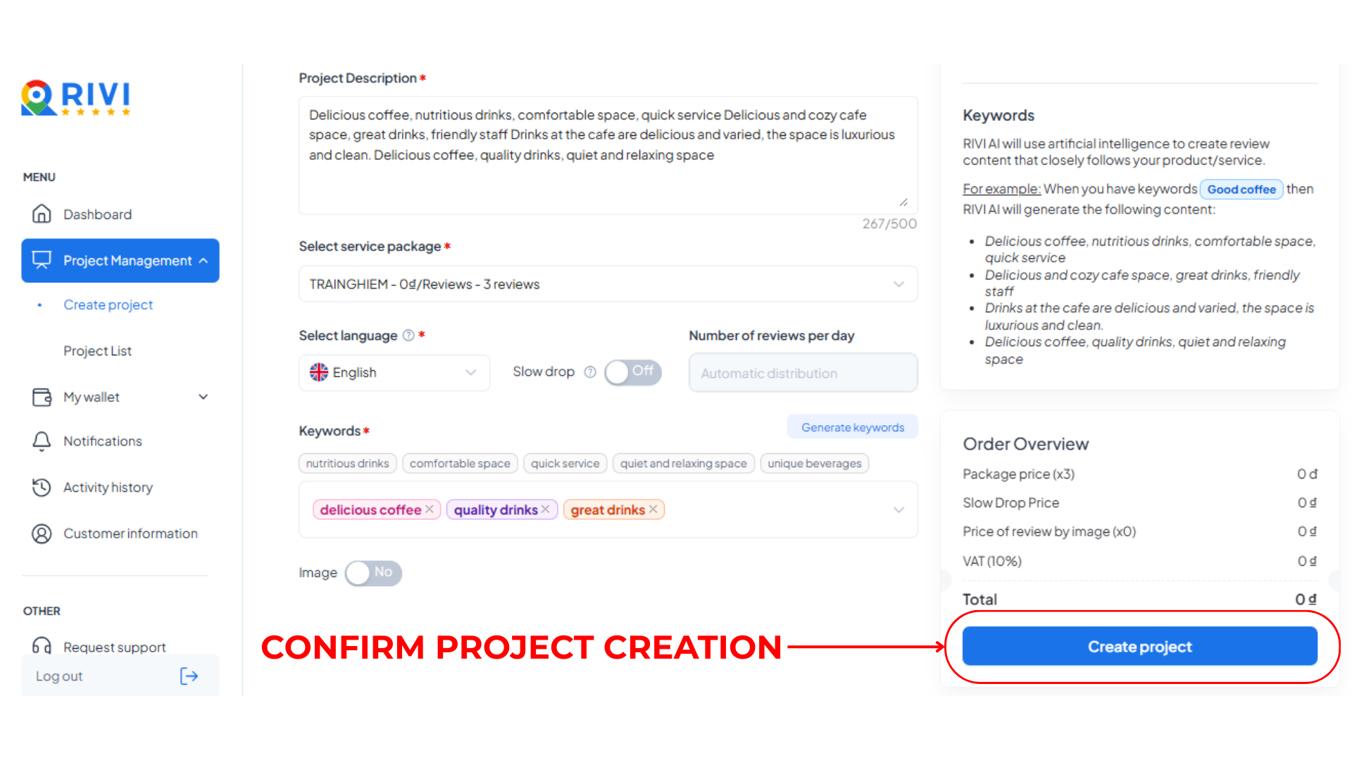 Create project