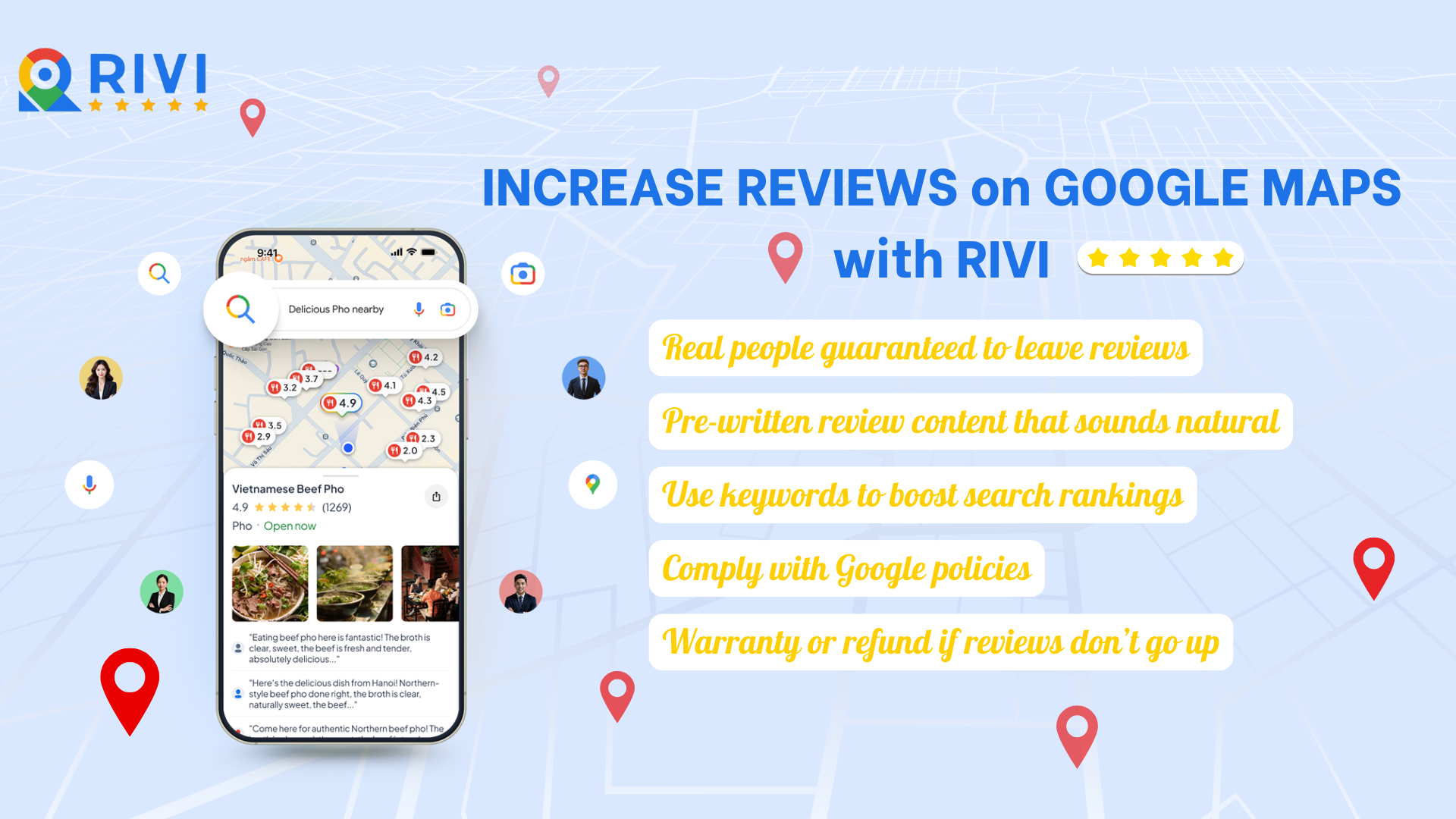 Increase reviews on Google Maps